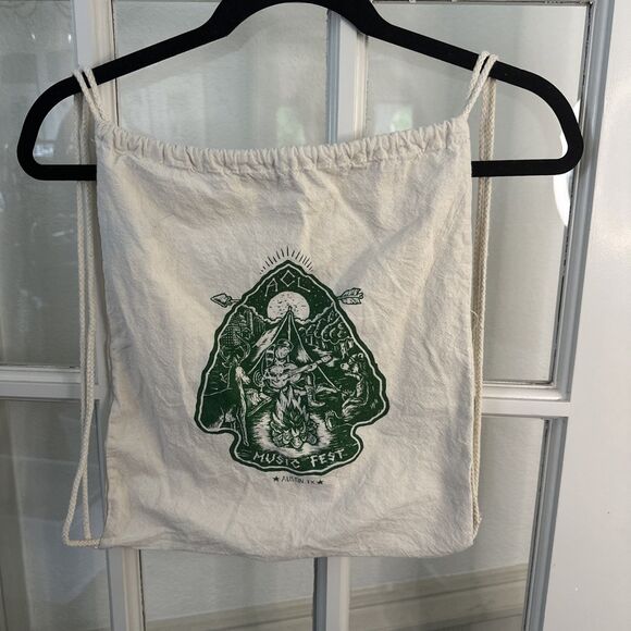 ACL Fest Backpack Austin City Limits Festival Cinch Canvas Drawstring Pack Bag - Picture 1 of 11